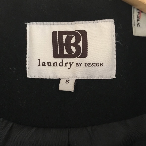 Black Belted Coat Size S By Laundry By Design - Picture 2 of 7